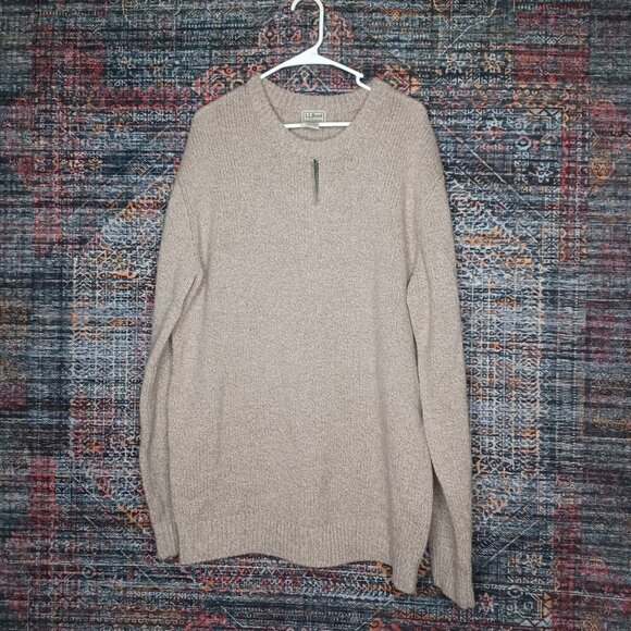 L.L. Bean Other - LL BEAN mens oatmeal 100% Lambs Wool crewneck sweater XLT NWT
